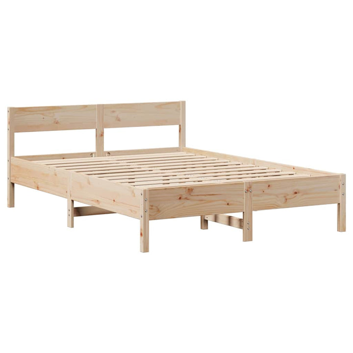 sengeramme uden madras 135x190 cm massivt fyrretræ hvid