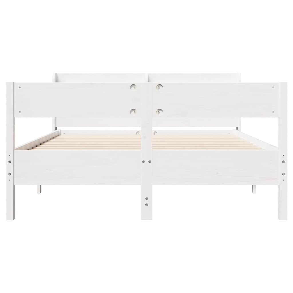 sengeramme uden madras 120x190 cm massivt fyrretræ hvid
