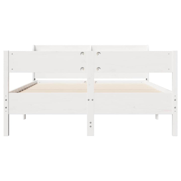 sengeramme uden madras 120x190 cm massivt fyrretræ hvid