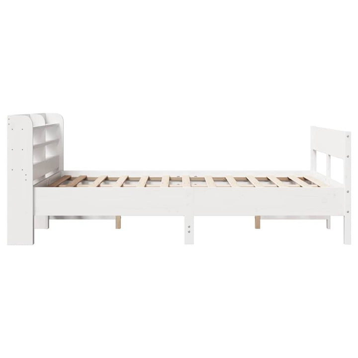 sengeramme uden madras 120x190 cm massivt fyrretræ hvid