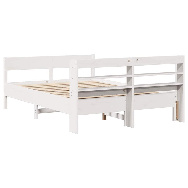 sengeramme uden madras 120x190 cm massivt fyrretræ hvid