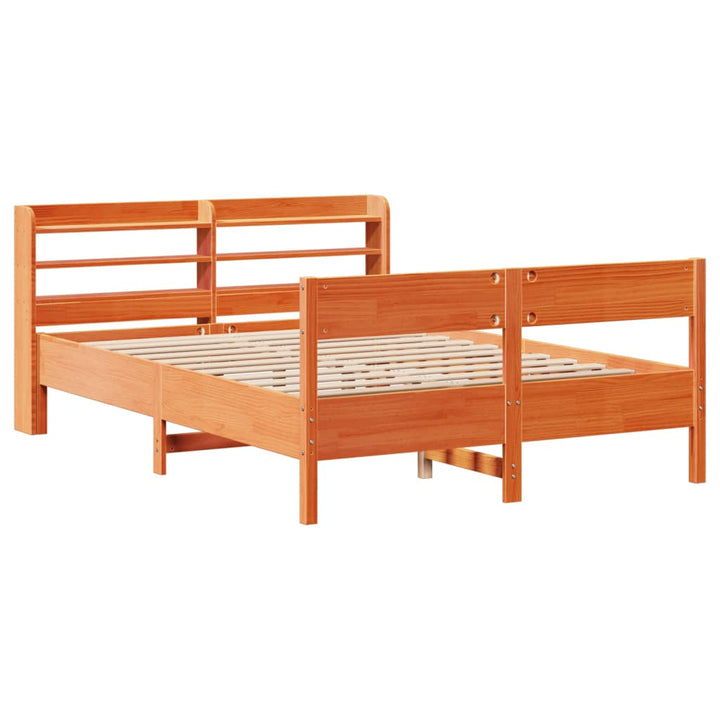sengeramme uden madras 120x190 cm massivt fyrretræ gyldenbrun
