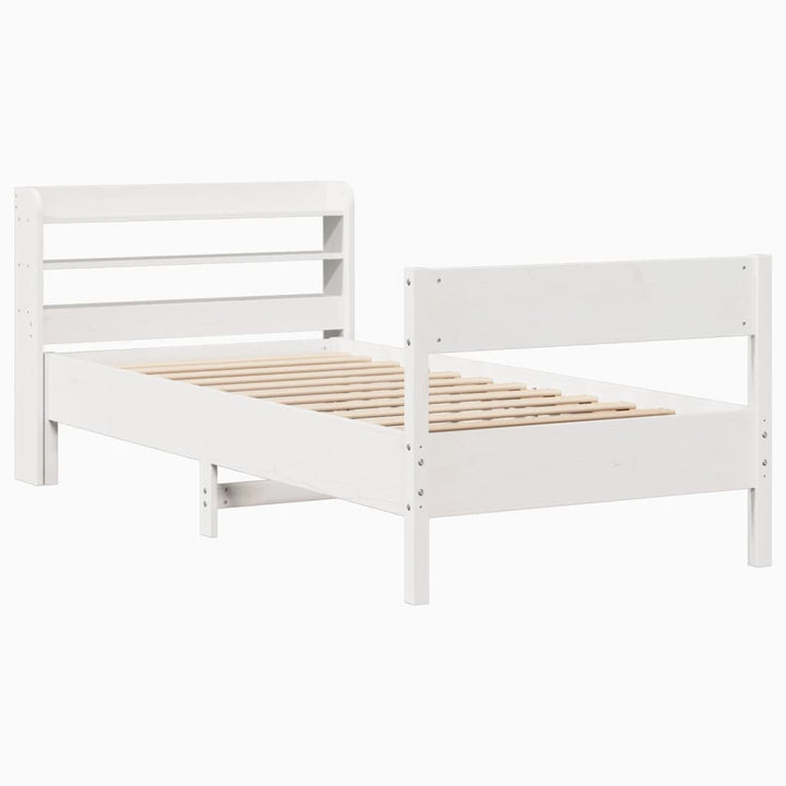 sengeramme uden madras 90x190 cm massivt fyrretræ hvid