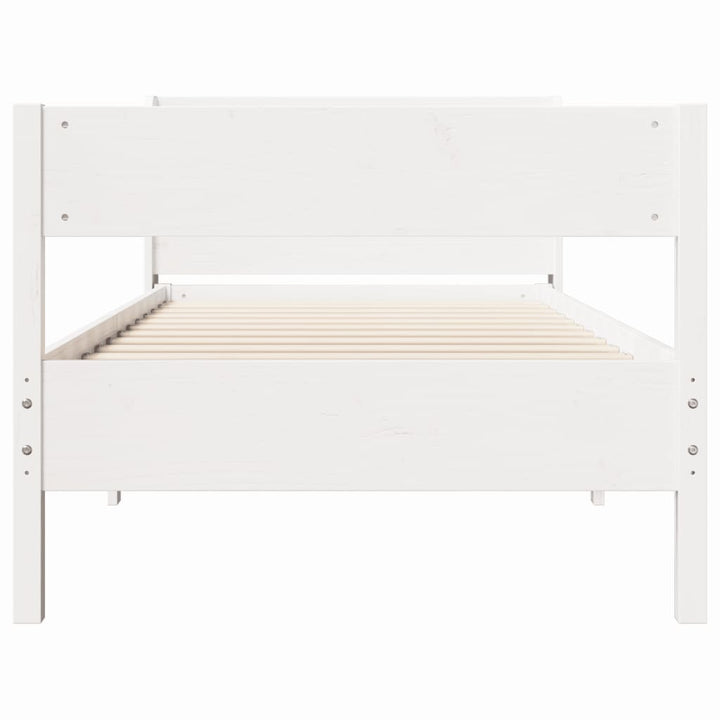 sengeramme uden madras 90x190 cm massivt fyrretræ hvid