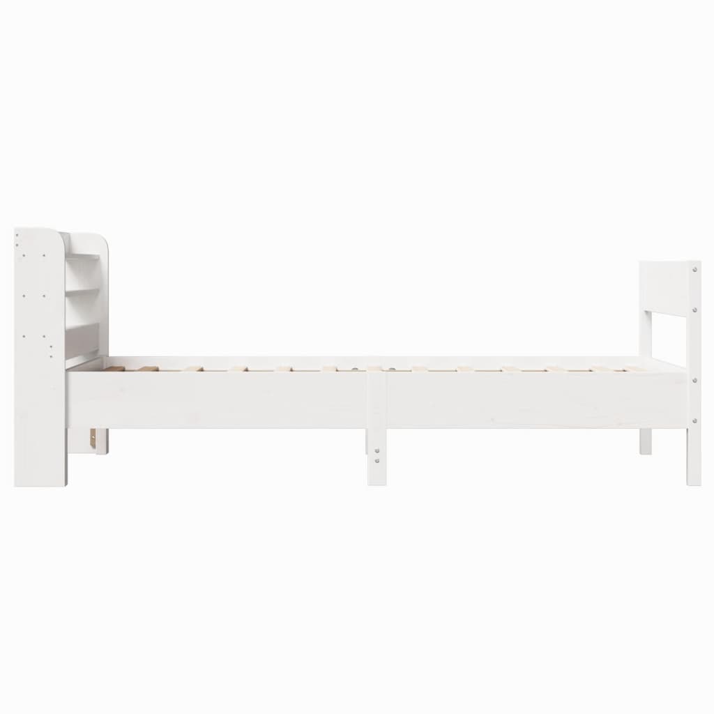sengeramme uden madras 90x190 cm massivt fyrretræ hvid