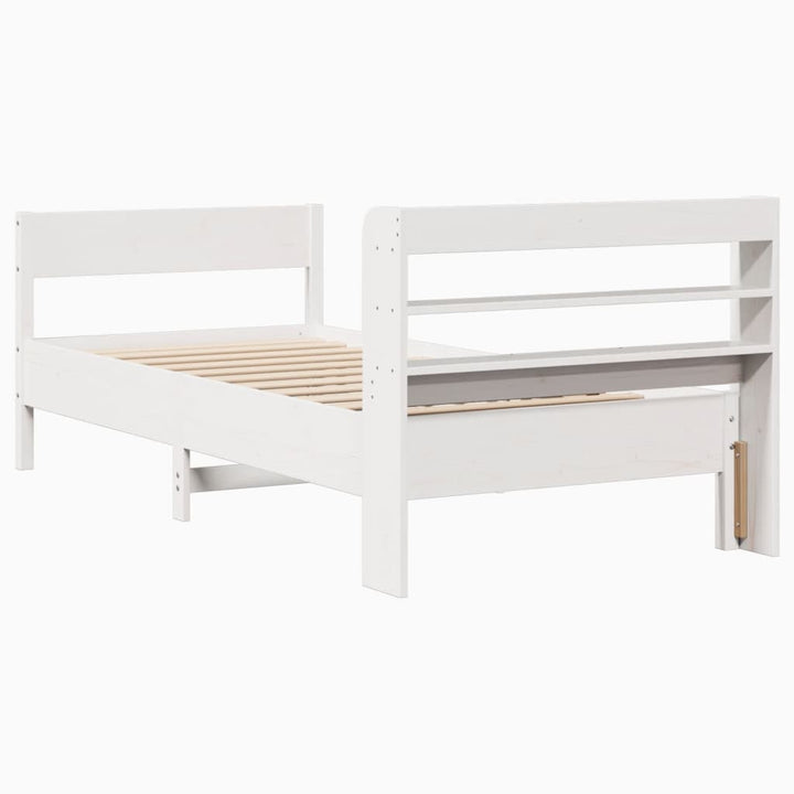 sengeramme uden madras 90x190 cm massivt fyrretræ hvid