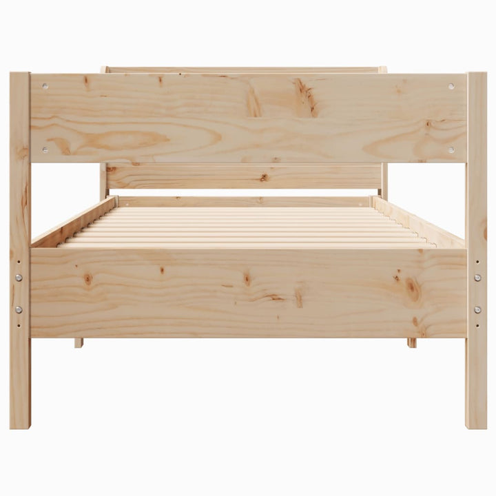 sengeramme uden madras 75x190 cm massivt fyrretræ