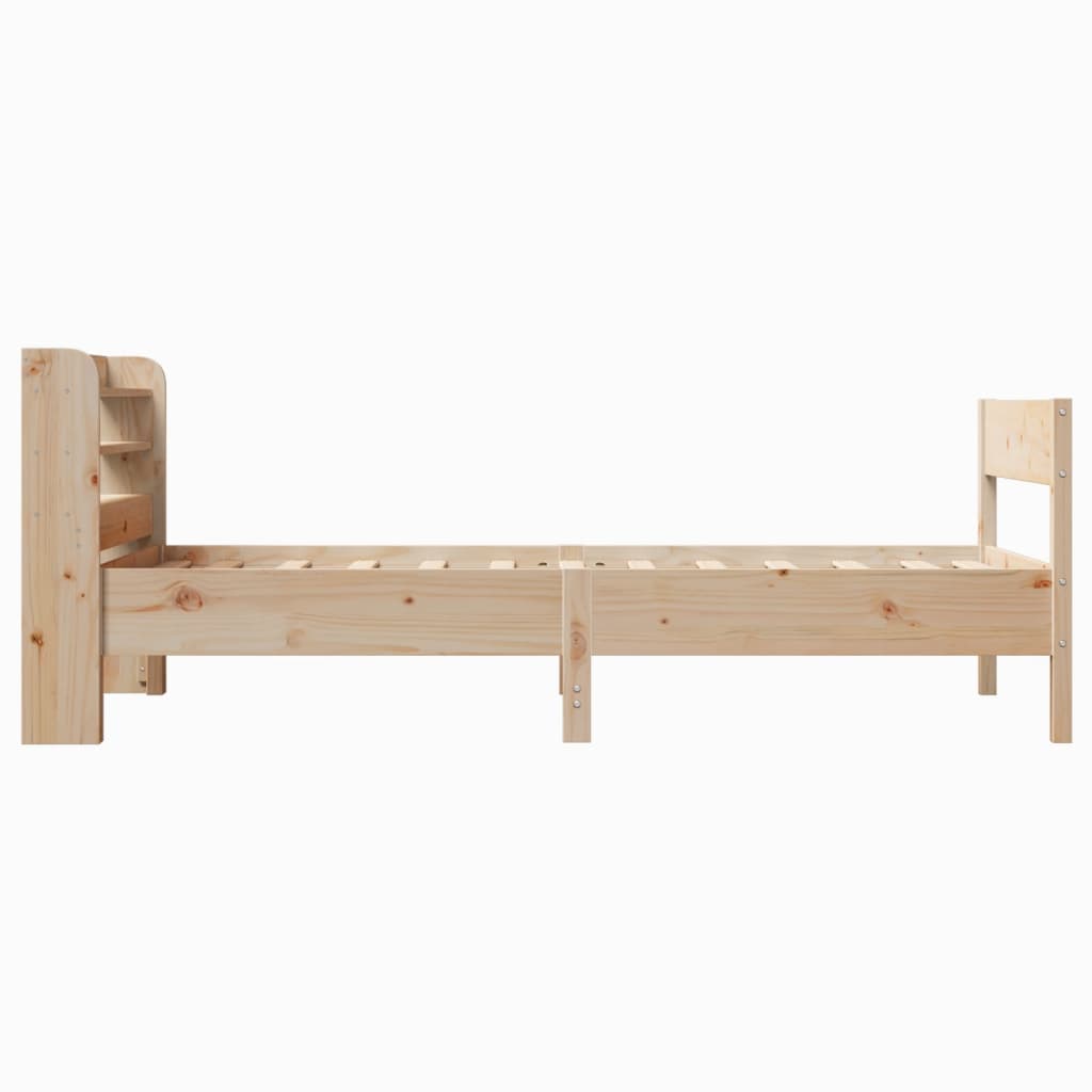 sengeramme uden madras 75x190 cm massivt fyrretræ