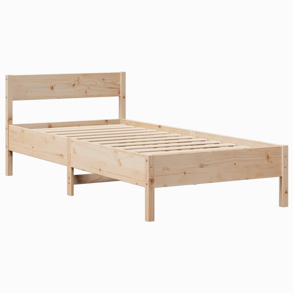 sengeramme uden madras 75x190 cm massivt fyrretræ