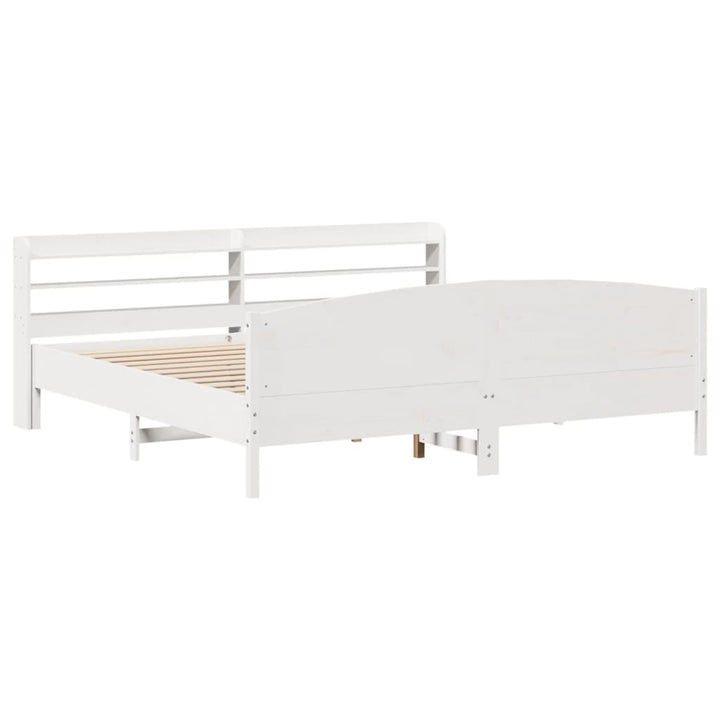 sengeramme uden madras 200x200 cm massivt fyrretræ hvid