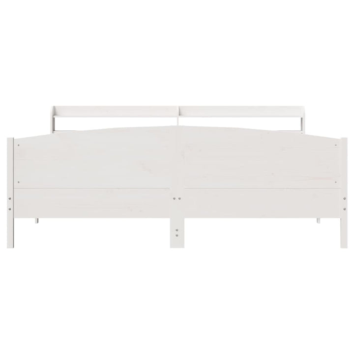 sengeramme uden madras 200x200 cm massivt fyrretræ hvid