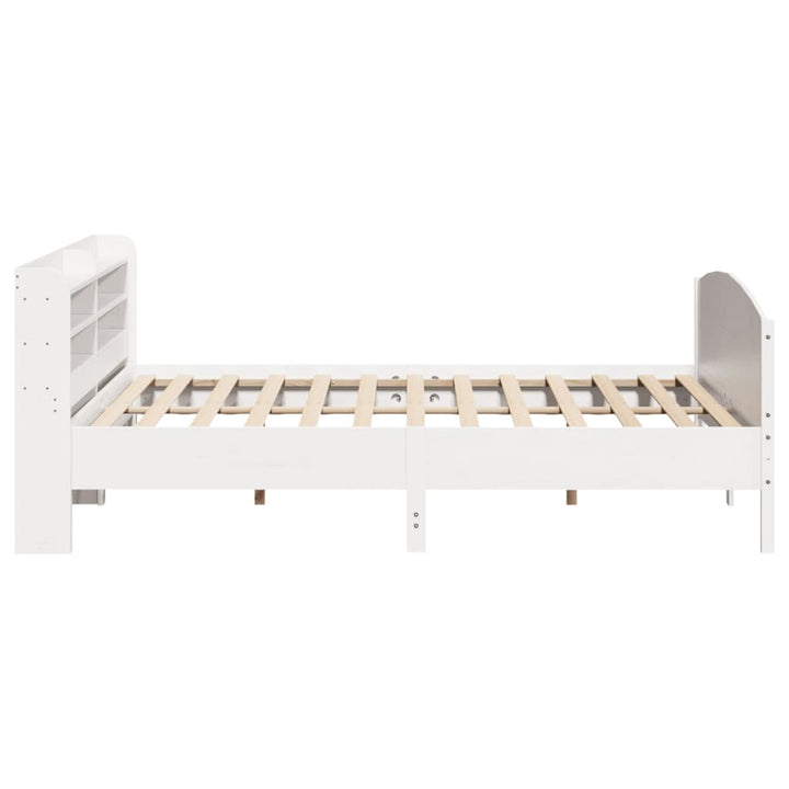 sengeramme uden madras 200x200 cm massivt fyrretræ hvid
