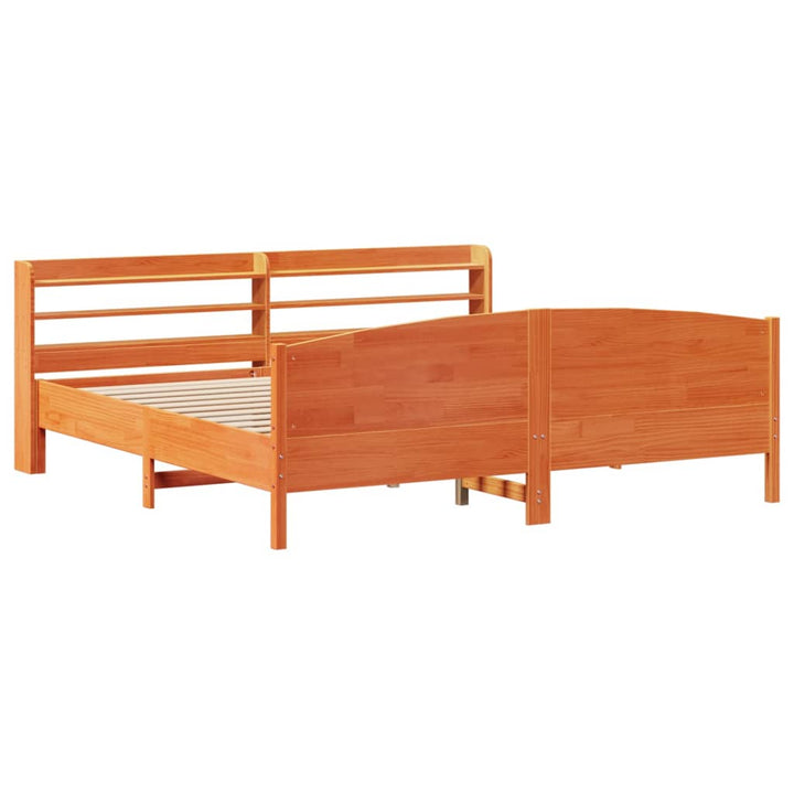 sengeramme uden madras 200x200 cm massivt fyrretræ gyldenbrun