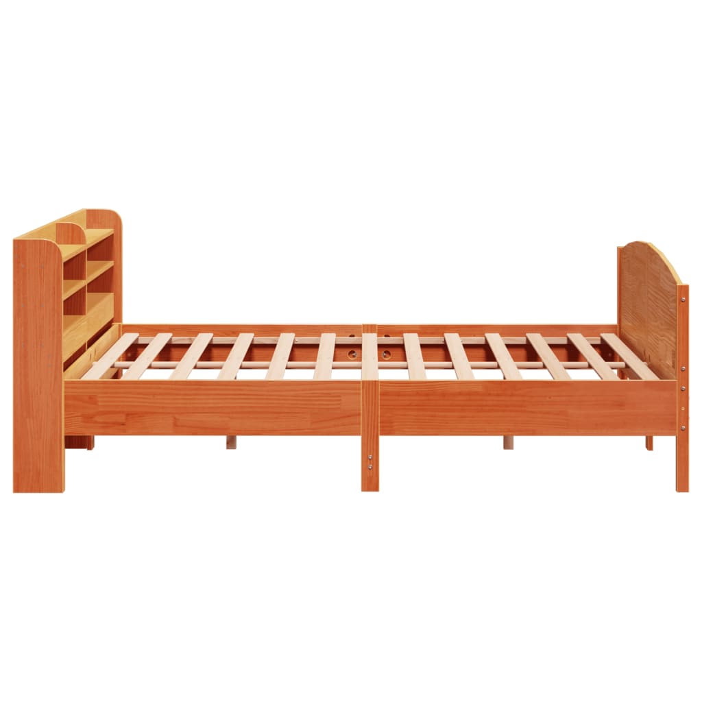 sengeramme uden madras 200x200 cm massivt fyrretræ gyldenbrun