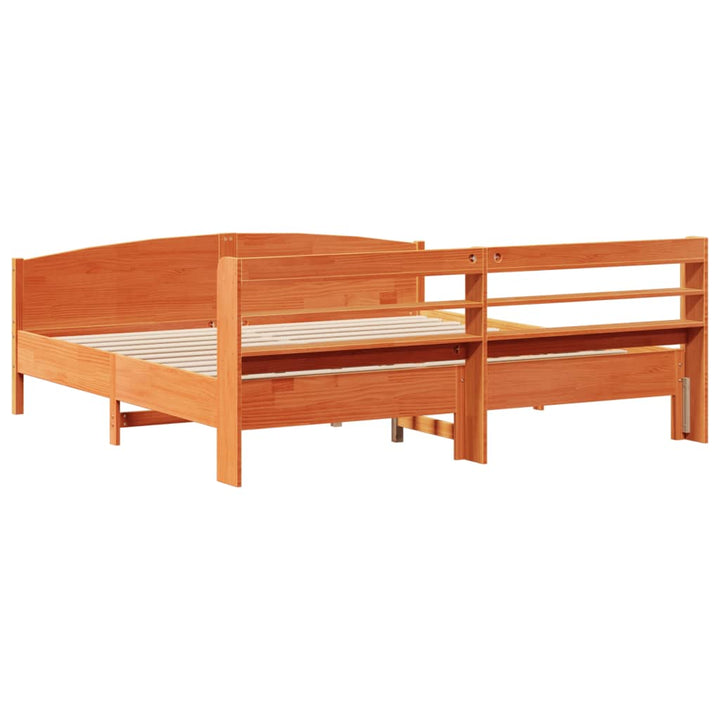 sengeramme uden madras 200x200 cm massivt fyrretræ gyldenbrun