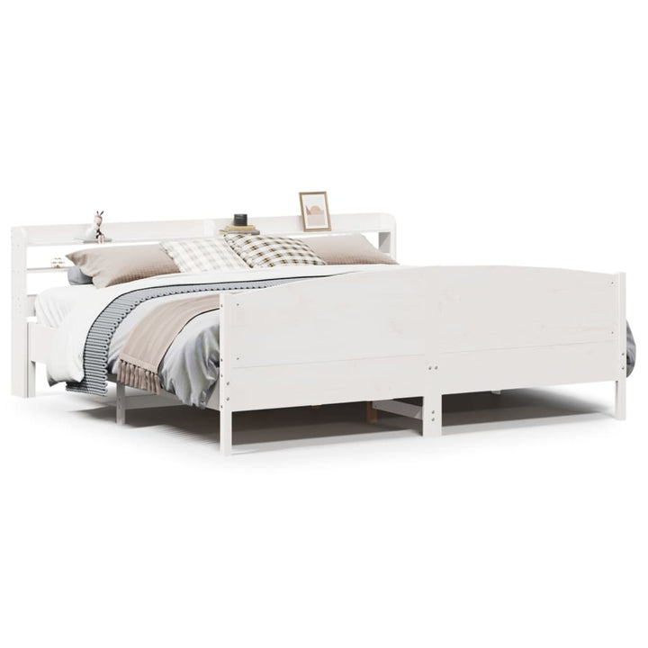 sengeramme uden madras 180x200 cm massivt fyrretræ hvid