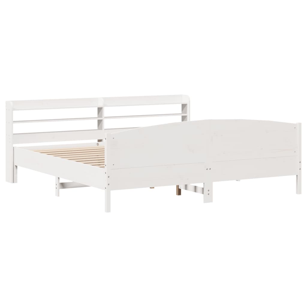 sengeramme uden madras 180x200 cm massivt fyrretræ hvid
