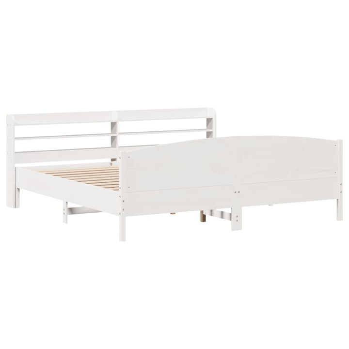 sengeramme uden madras 180x200 cm massivt fyrretræ hvid