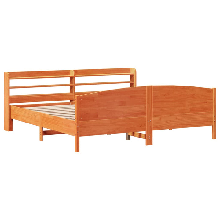 sengeramme uden madras 180x200 cm massivt fyrretræ gyldenbrun