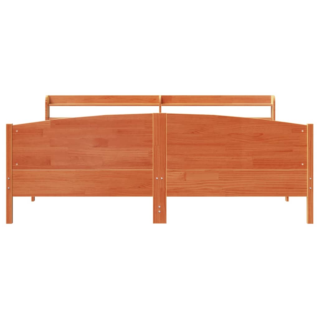 sengeramme uden madras 180x200 cm massivt fyrretræ gyldenbrun