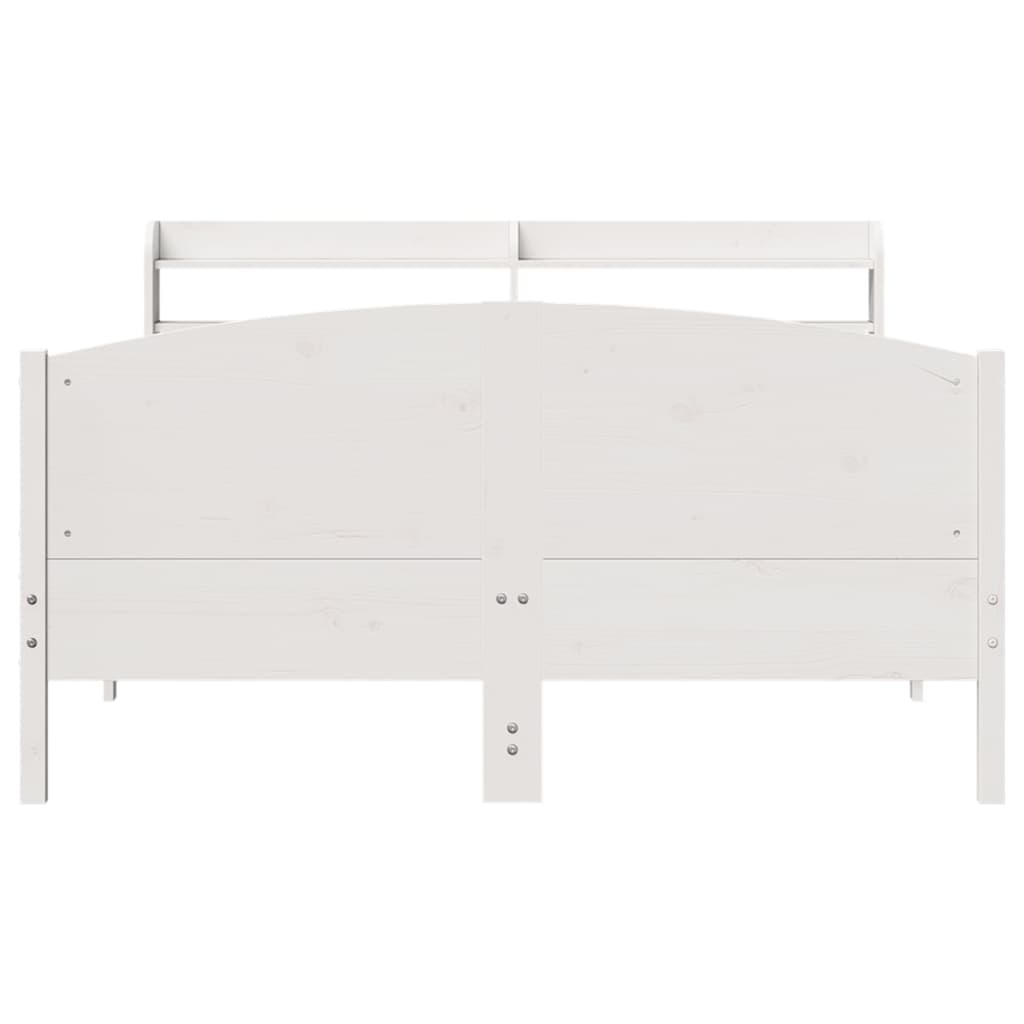 sengeramme uden madras 160x200 cm massivt fyrretræ hvid