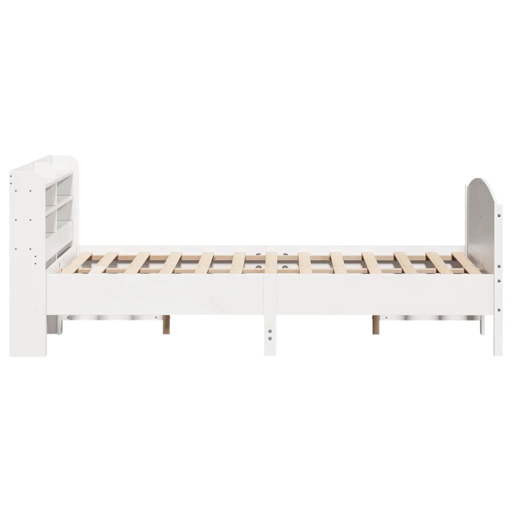 sengeramme uden madras 160x200 cm massivt fyrretræ hvid
