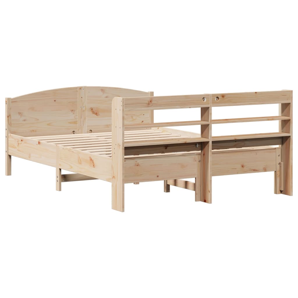 sengeramme uden madras 150x200 cm massivt fyrretræ