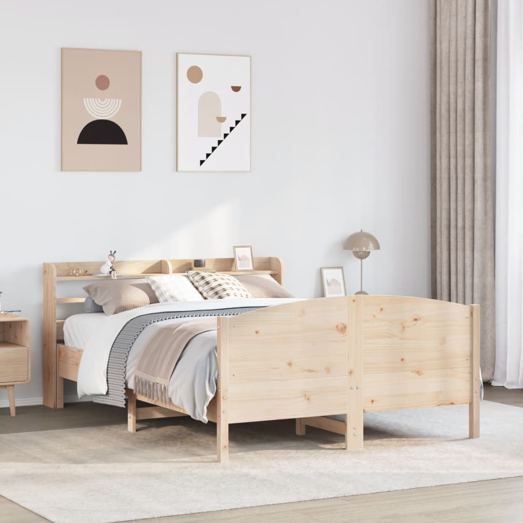 sengeramme uden madras 150x200 cm massivt fyrretræ