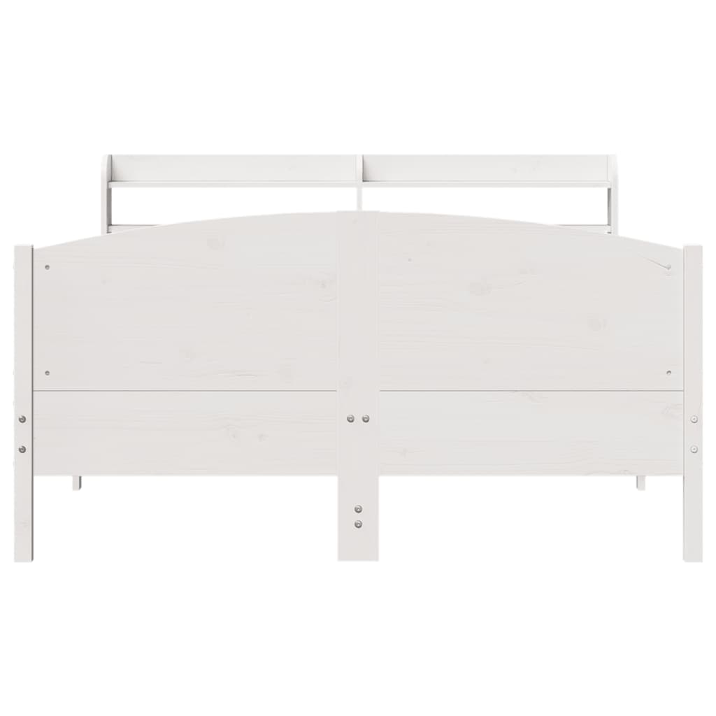 sengeramme uden madras 140x190 cm massivt fyrretræ hvid