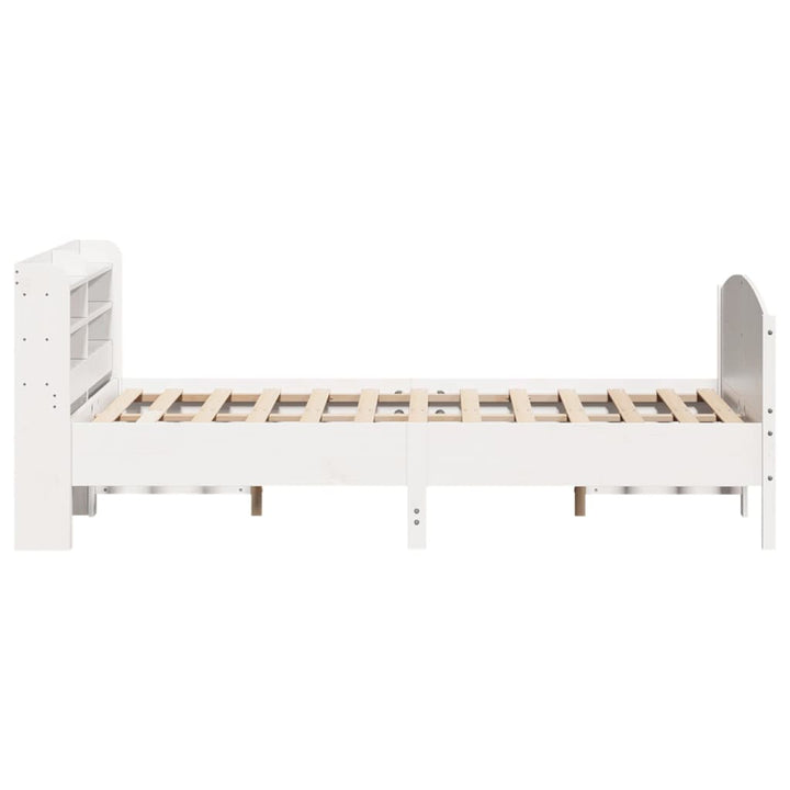 sengeramme uden madras 135x190 cm massivt fyrretræ hvid