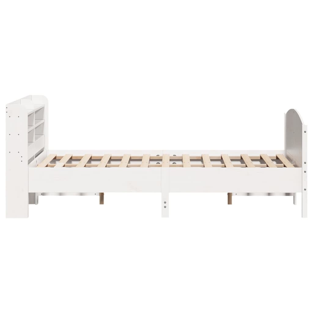 sengeramme uden madras 120x190 cm massivt fyrretræ hvid
