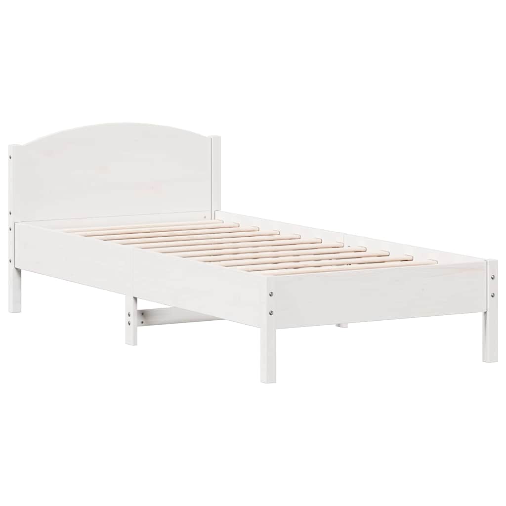 sengeramme uden madras 100x200 cm massivt fyrretræ hvid