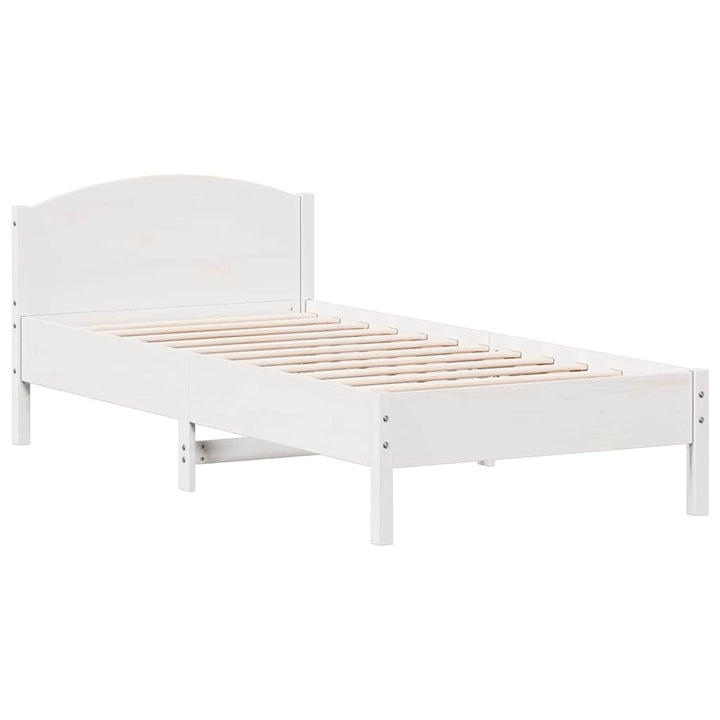 sengeramme uden madras 100x200 cm massivt fyrretræ hvid