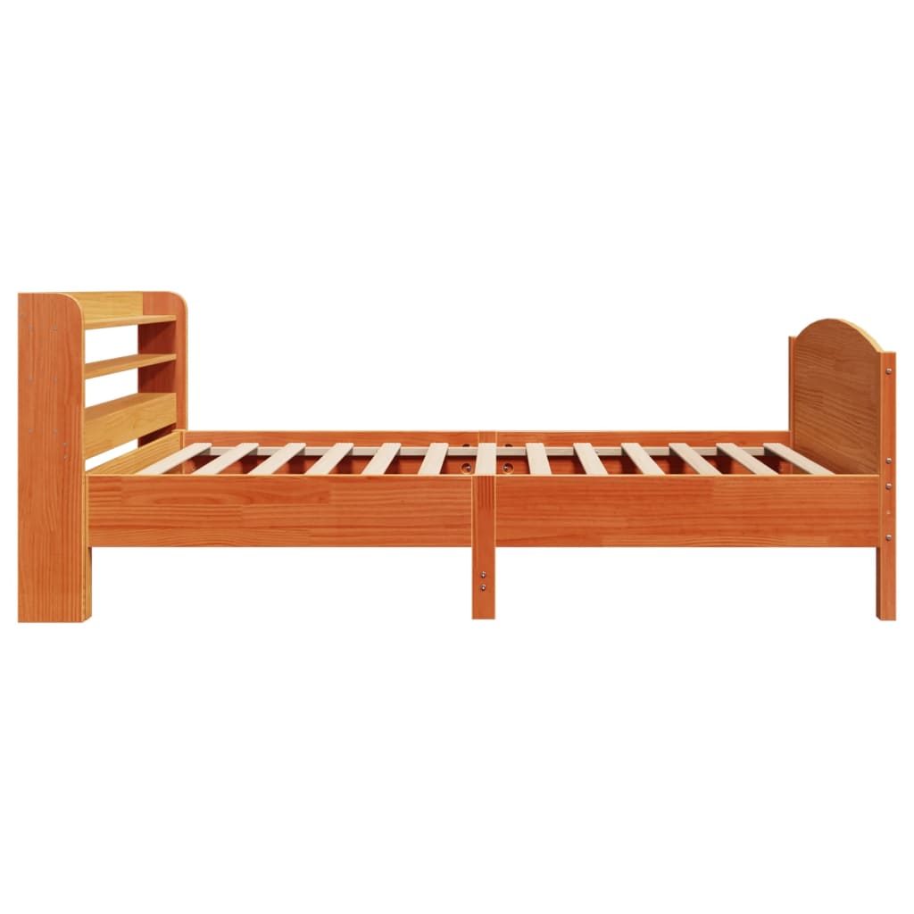 sengeramme uden madras 100x200 cm massivt fyrretræ gyldenbrun