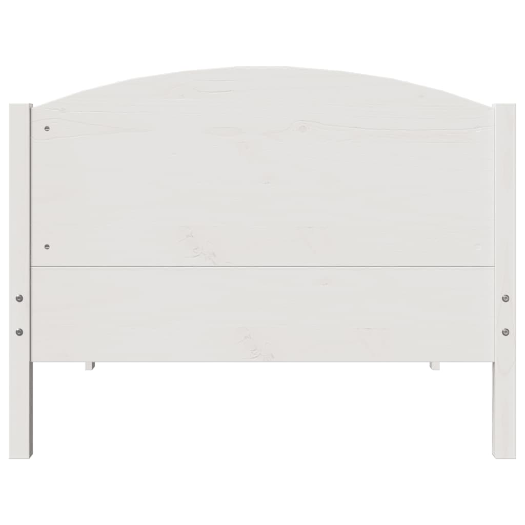sengeramme uden madras 90x200 cm massivt fyrretræ hvid