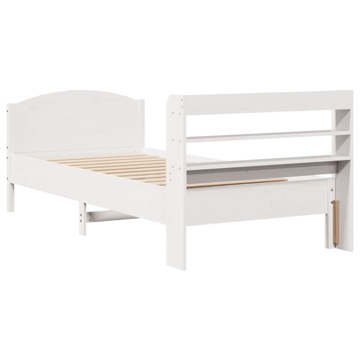 sengeramme uden madras 90x200 cm massivt fyrretræ hvid