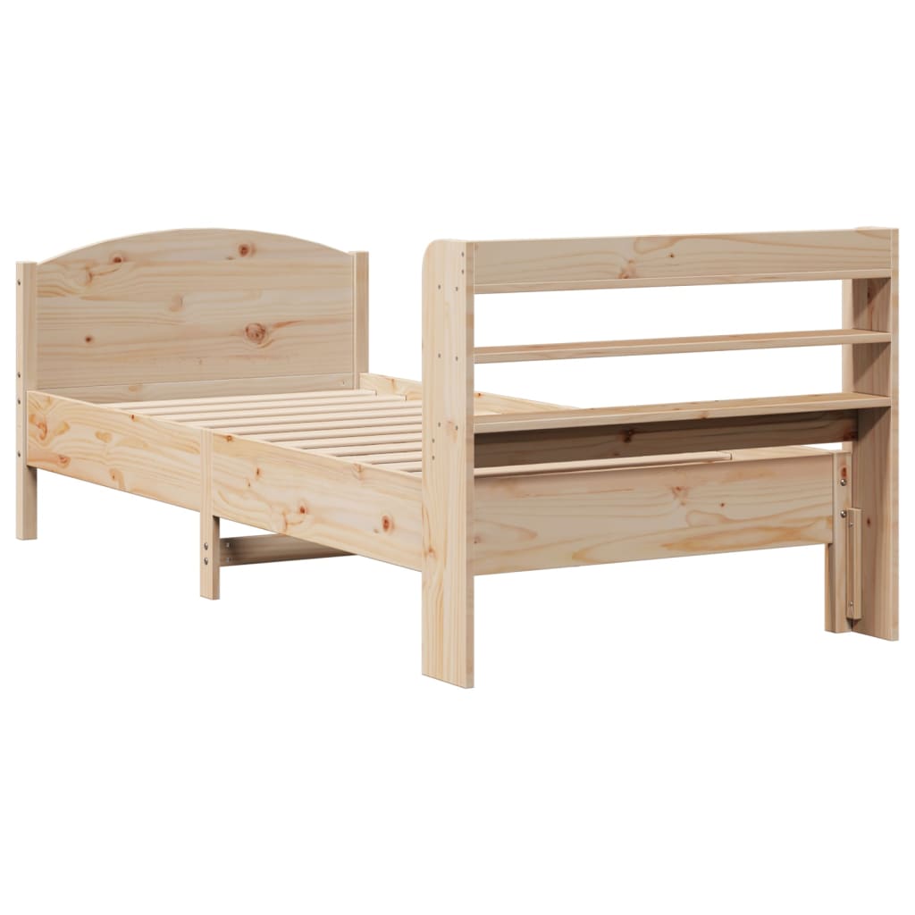 sengeramme uden madras 75x190 cm massivt fyrretræ