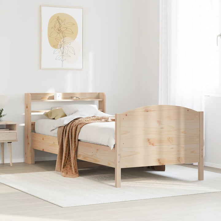 sengeramme uden madras 75x190 cm massivt fyrretræ
