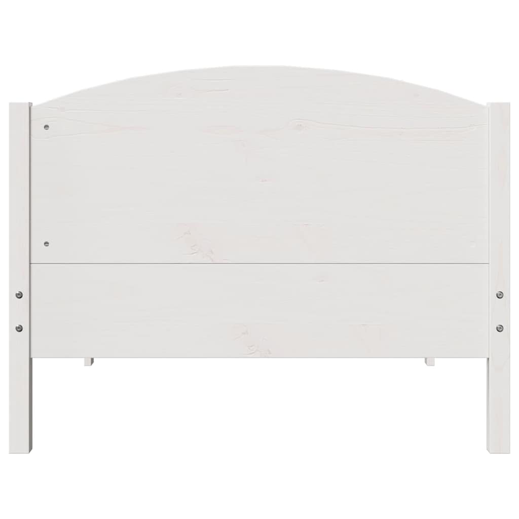 sengeramme uden madras 75x190 cm massivt fyrretræ hvid