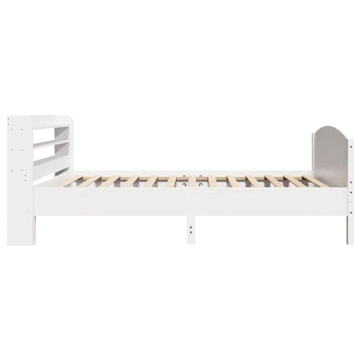 sengeramme uden madras 75x190 cm massivt fyrretræ hvid