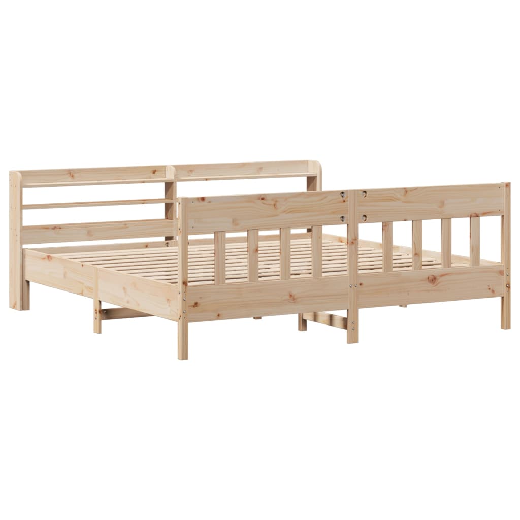 sengeramme uden madras 200x200 cm massivt fyrretræ