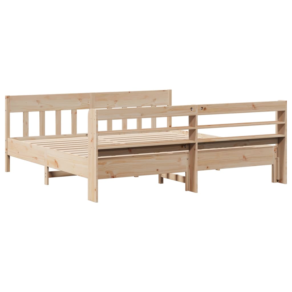 sengeramme uden madras 200x200 cm massivt fyrretræ