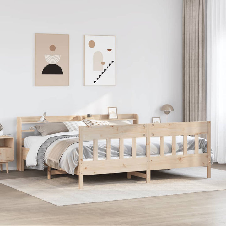 sengeramme uden madras 200x200 cm massivt fyrretræ
