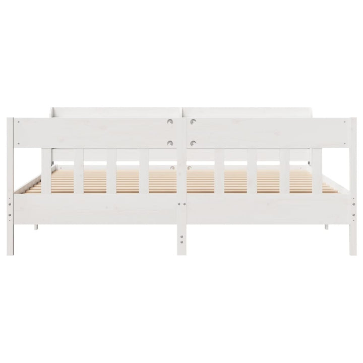 sengeramme uden madras 200x200 cm massivt fyrretræ hvid