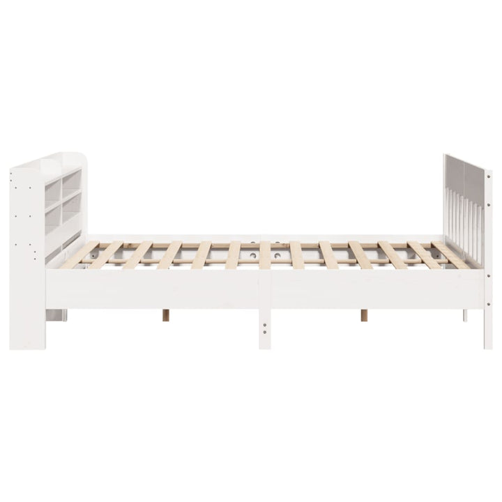 sengeramme uden madras 200x200 cm massivt fyrretræ hvid