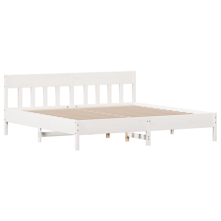 sengeramme uden madras 200x200 cm massivt fyrretræ hvid