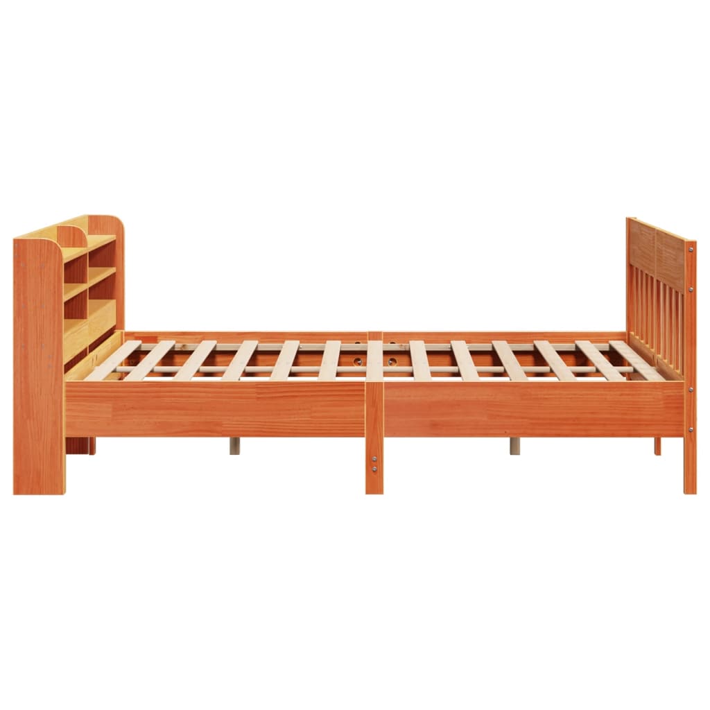 sengeramme uden madras 200x200 cm massivt fyrretræ gyldenbrun