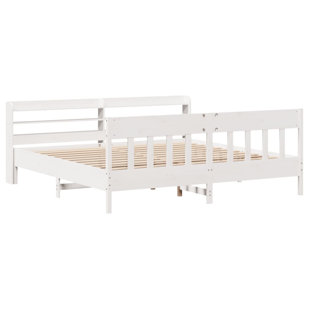 sengeramme uden madras 180x200 cm massivt fyrretræ hvid