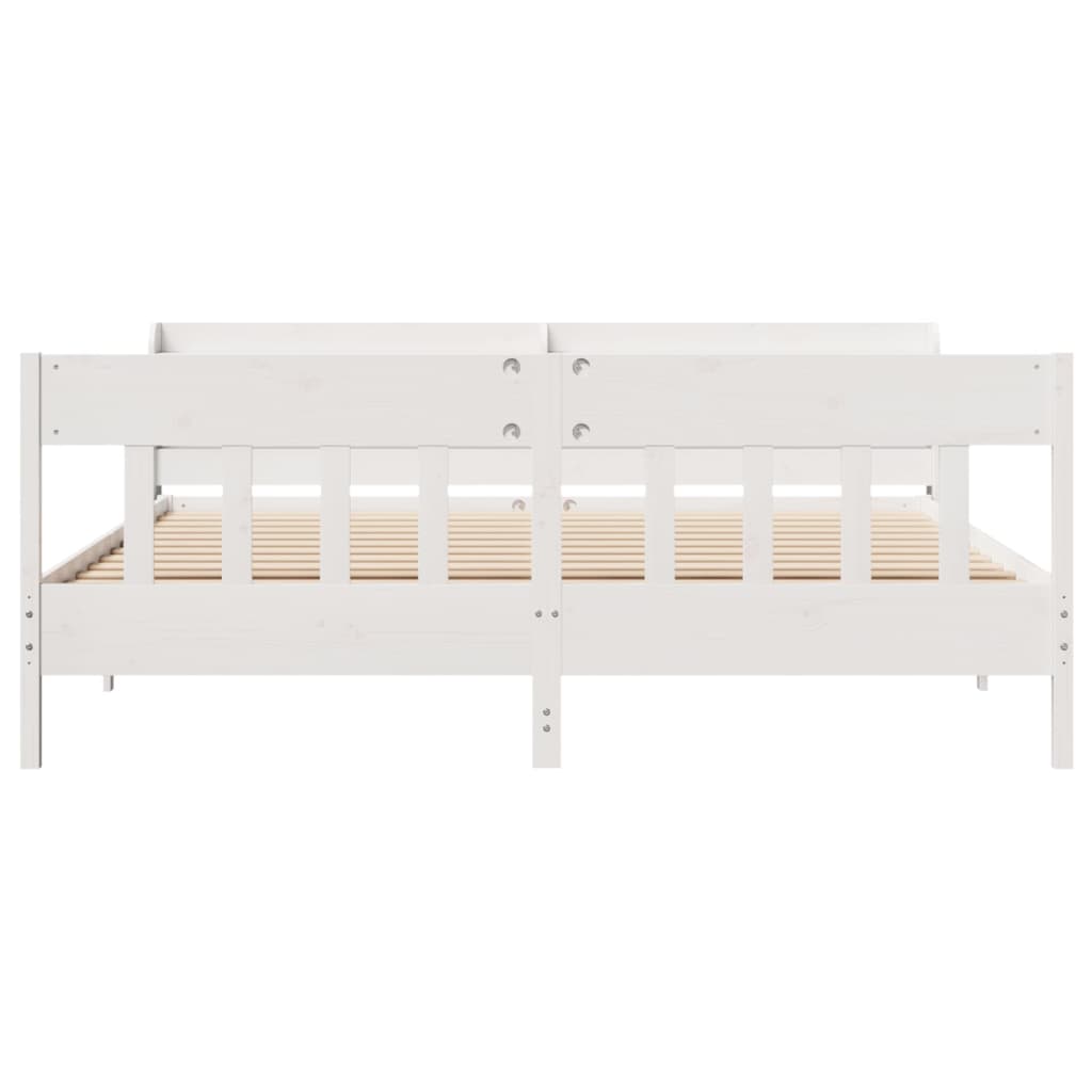 sengeramme uden madras 180x200 cm massivt fyrretræ hvid