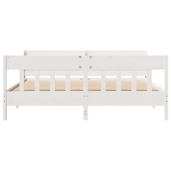 sengeramme uden madras 180x200 cm massivt fyrretræ hvid